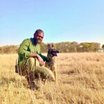 Anti-poaching dog, with ranger.
