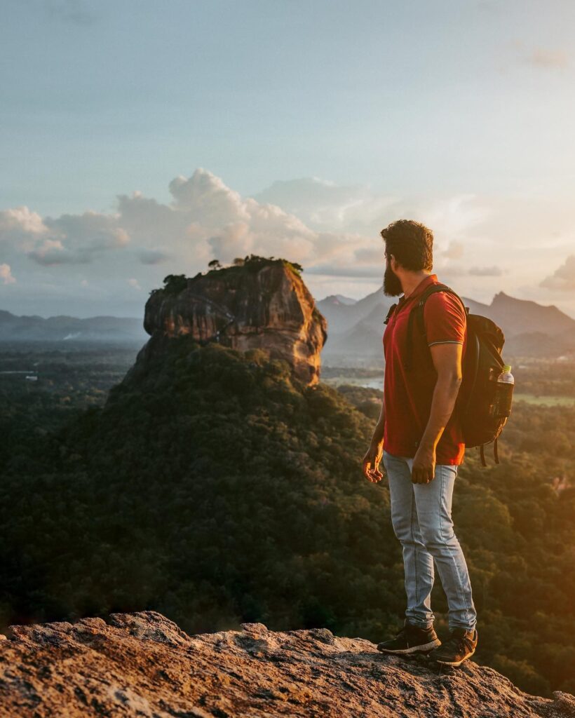 Sigiriya, also known as Lion Rock, is a famous rock fortress in Sri Lanka. It's a UNESCO World Heritage Site that's made up of a massive granite column and the remains of an ancient palace.